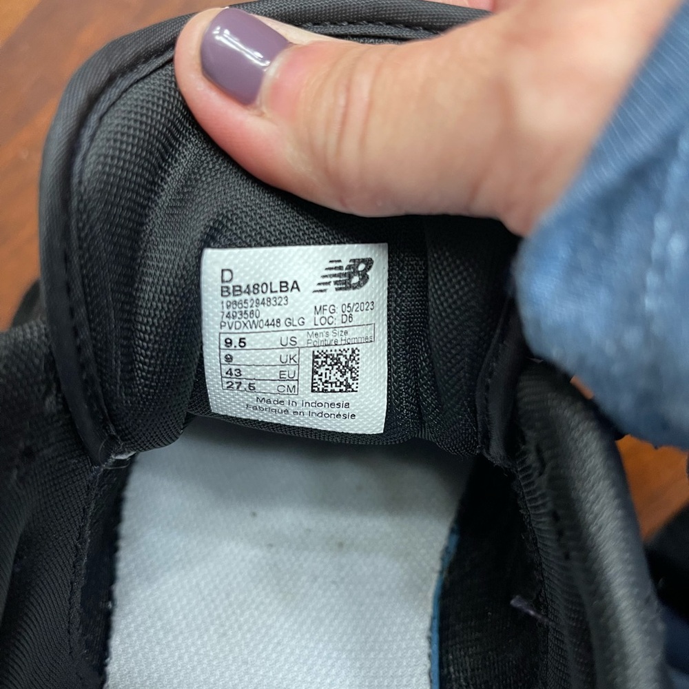 New Balance Men's Black and Gray Sneakers- 480s - Picture 6 of 9